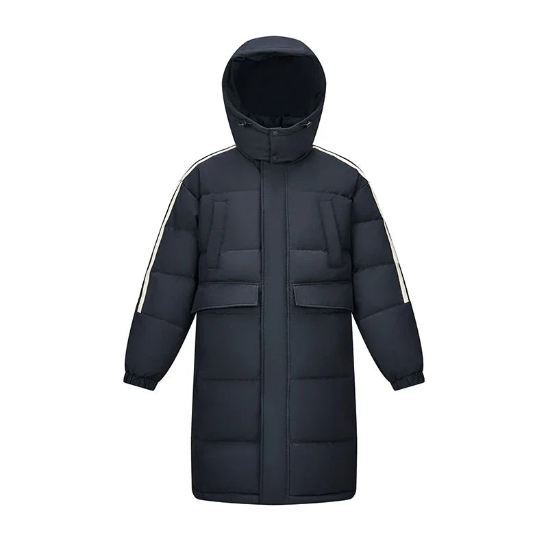 Down Jacket Men Three-Resistant Mid-Length Outerwear 2026 New Contrasting Colors Sports Style Winter Outfit Thick Couple