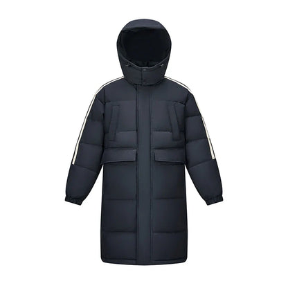 Down Jacket Men Three-Resistant Mid-Length Outerwear 2026 New Contrasting Colors Sports Style Winter Outfit Thick Couple