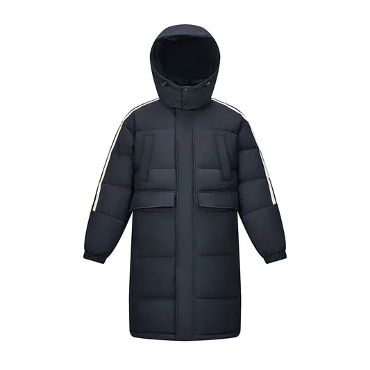 Down Jacket Men Three-Resistant Mid-Length Outerwear 2026 New Contrasting Colors Sports Style Winter Outfit Thick Couple