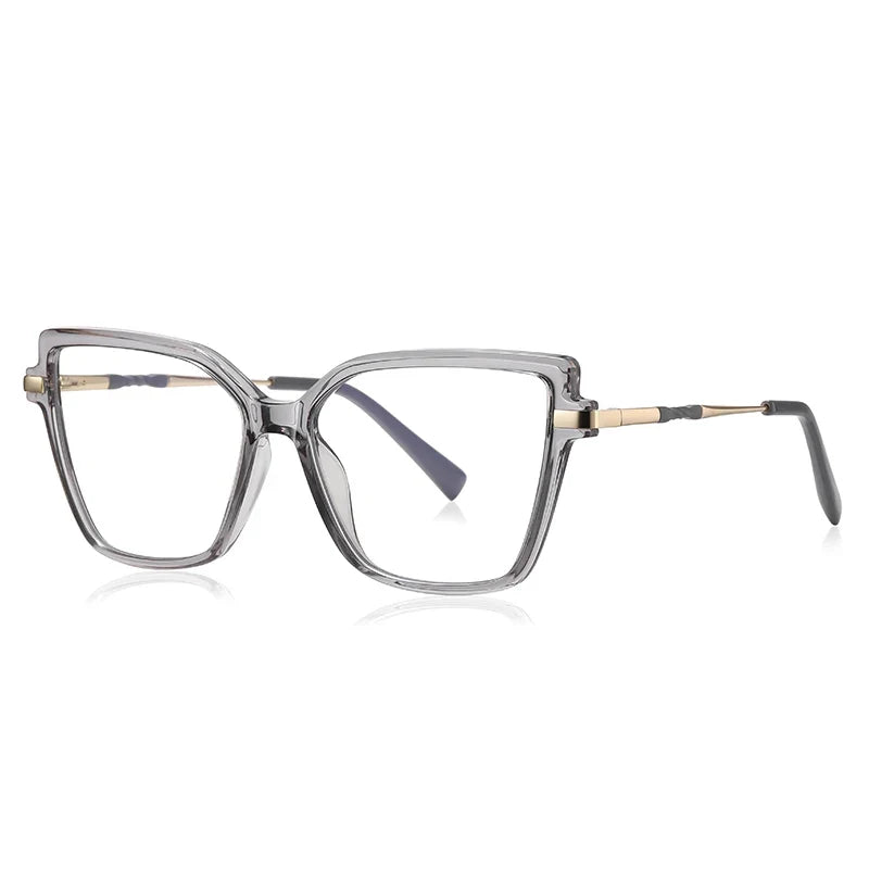 Simple Design Fashionable Large Frame Anti-Blue Light Glasses Women's Reading Glasses Customizable Prescription PFD2208