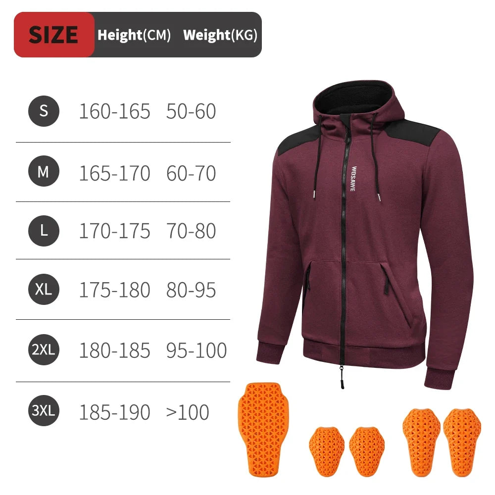 Men Motorcycle Hoodie Shirt Motorcycle Winter Warm Jacket Riding Casual Motorcycle Riding Clothes