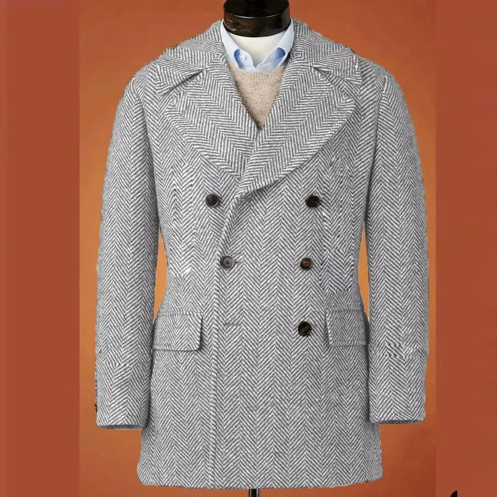 Men's Casual Blazer Herringbone Slim Fit Single Breasted Stylish Comfortable Jacket Men's Coat Double Breasted Blazer Men's Suit