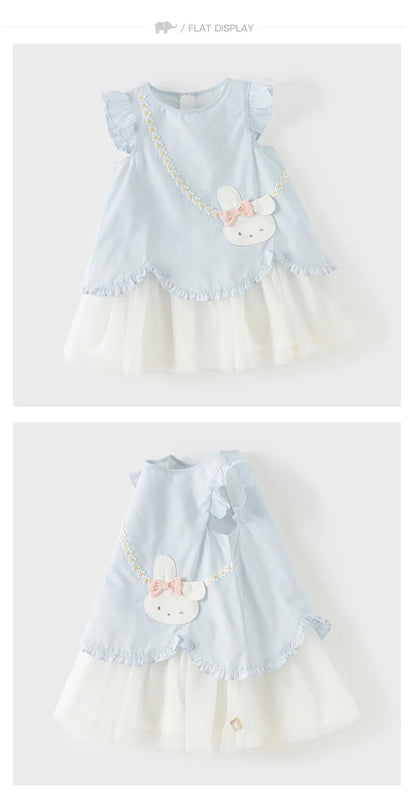 Girl's Summer Vest Mesh Dress Sweet Cute Children Sleeveless Princess Dress Fashion Cotton Party Outdoor DB2261316