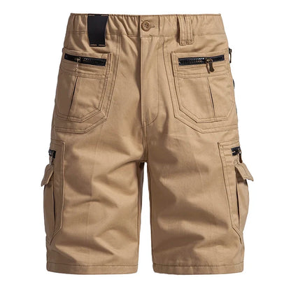 Men's Large Size Loose Casual Shorts Fashion Trendy Versatile Cotton Shorts Elastic Waist Summer Work Shorts