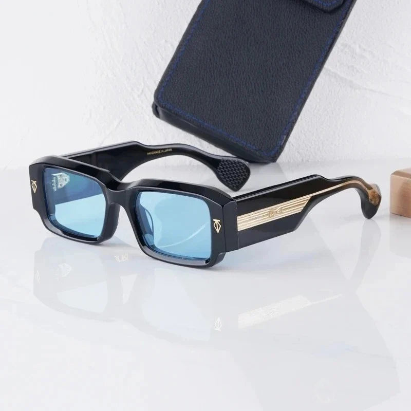 Handmade Thick Acetate Classical Sunglasses Rectangle Luxury Brand Design Style Top Quality Patchwork UV400 Unisex Gafas