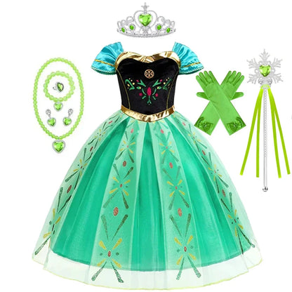 Elsa Dress for Girls Birthday Kids Halloween Carnival Easter Party Dress Up Girls Anna Costume