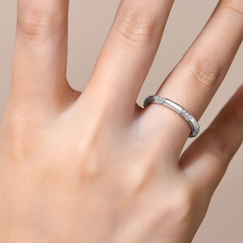 New Moissanite Rings D VVS1 925 Silver 18K White Gold Plated Women Men Wedding Ring Engagement Band Party Jewelry Gifts