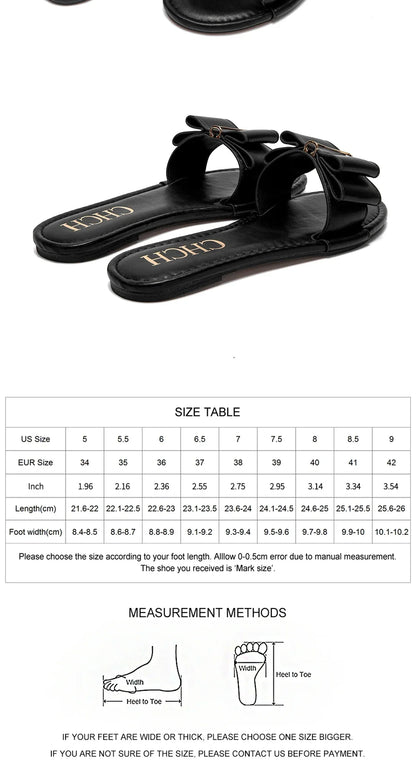 Women's Flat Shoes New Summer Bow Casual Slippers Black Commuting Women's Shoes