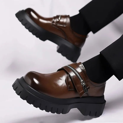 2026 New Derby men's leather shoes Thick bottomed British style design Leisure Party Business Office Luxury adult shoes