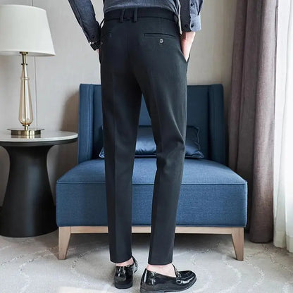 Autumn Winter Woolen Cloth Thickened Suit Pants High Quality Men Business Slim Trousers Formal Wear Office Social Dress Pants