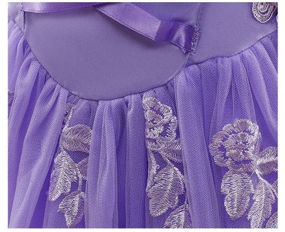 Girl Pink Aurora Cosplay Princess Dress Up Kids Christmas Halloween Tulle Fancy Rapunzel Costume for Children Girls Birthday