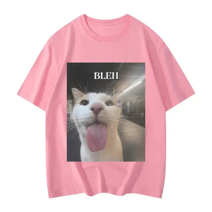 Bleh Funny Cat Meme Graphic Printed T Shirts Women Clothing Fashion Trend T-shirts Summer Casual Short Sleeve Clothing