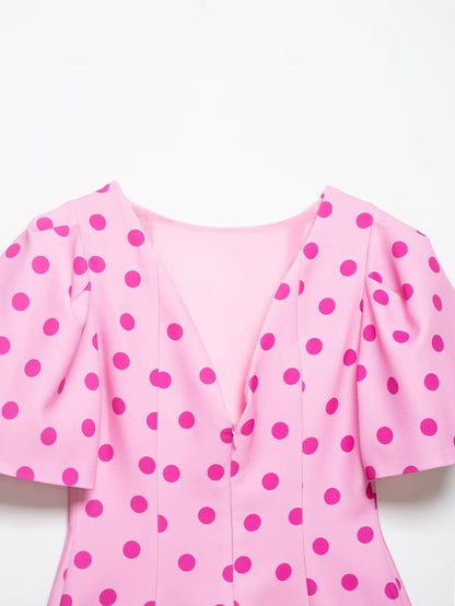 Women's Polka Dot Shirt with Ruff Sleeve New 2026 Spring Casual Button Sleeveless Women Tops Simple Lady Shirts & Blouses