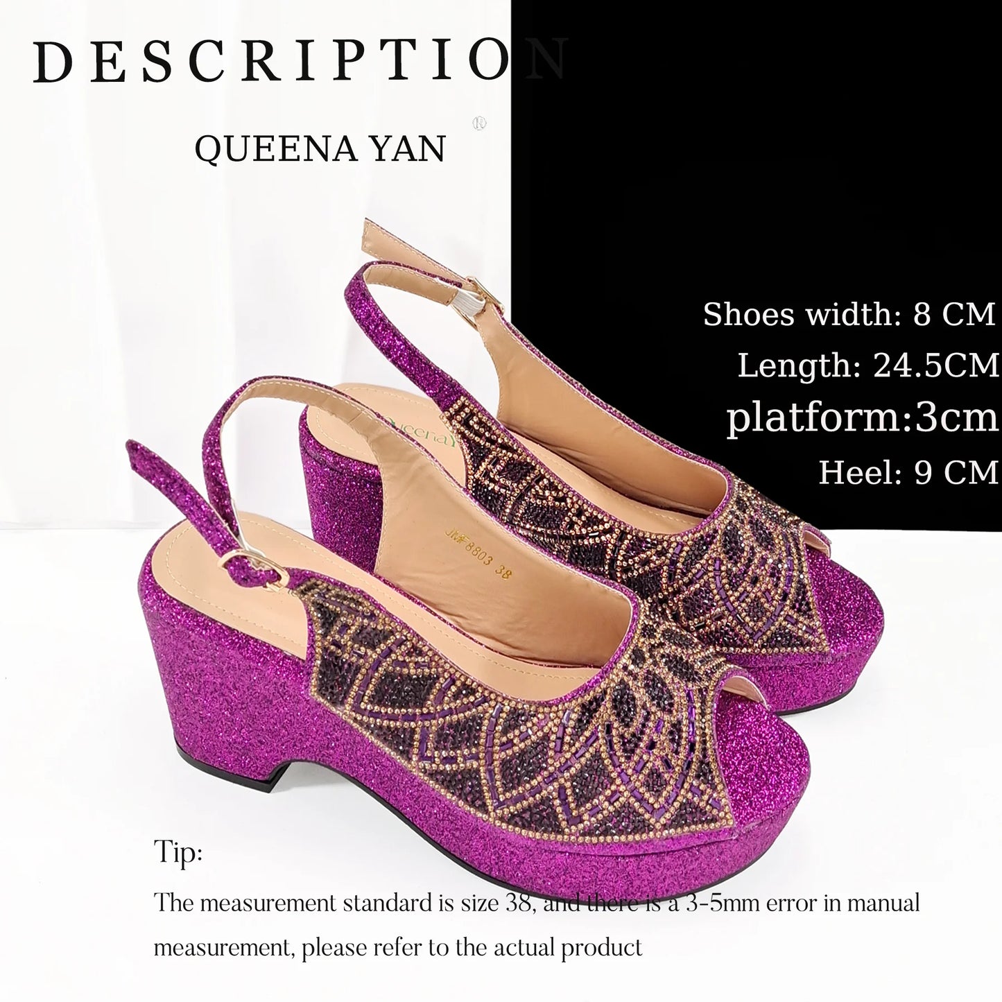 African Shoe and Bag Set for Wedding Women Shoes and Bag To Match Set with Rhinestone Italy Pumps Women Shoes Luxury