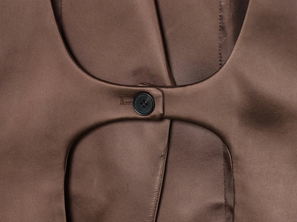 backless Satin Texture Blazers Women Fashion Autumn Winter Back hollow design Long Sleeve Single Buckle Suits Jacket coats