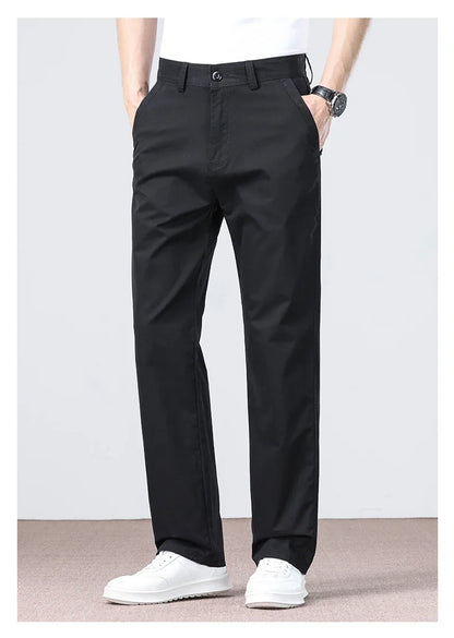 100% Cotton Straight Casual Pants Men's New Cargo Pocket Fashion Brand Comfortable High Quality Business Male Pants