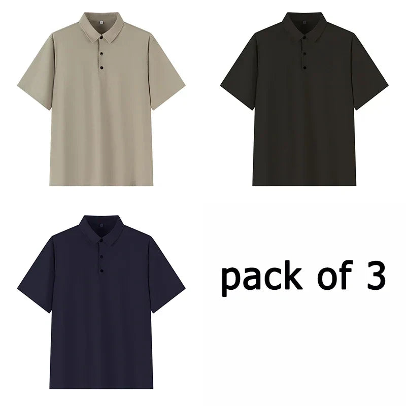 Polo Shirt Men Plus Size 4XL 5XL 6XL 7XL Short Sleeve Knitted Polo Shirts Loose Polos Oversized Tops Big Size Men Clothing T シャツ