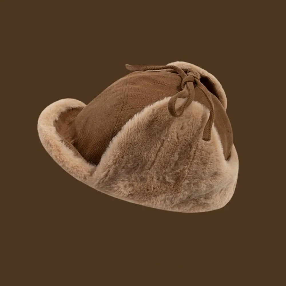 Trendy Faux Fur Winter Hat Thick Warm Faux Fur Hat Lamb Wool Bomber Hat Winter Season for Men and Women