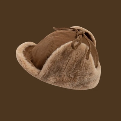 Trendy Faux Fur Winter Hat Thick Warm Faux Fur Hat Lamb Wool Bomber Hat Winter Season for Men and Women