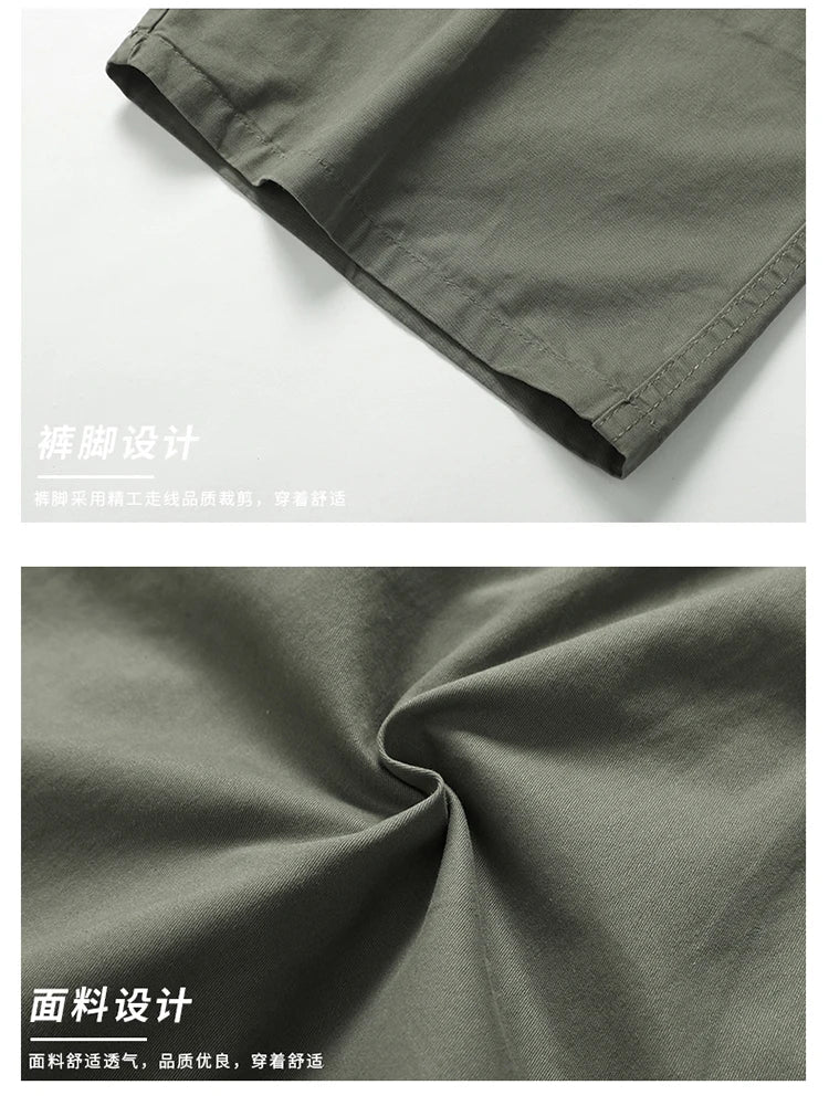 Summer new men's work shorts pocket zip trend versatile casual trousers five work trousers