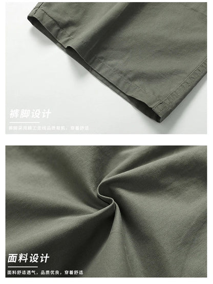 Summer new men's work shorts pocket zip trend versatile casual trousers five work trousers