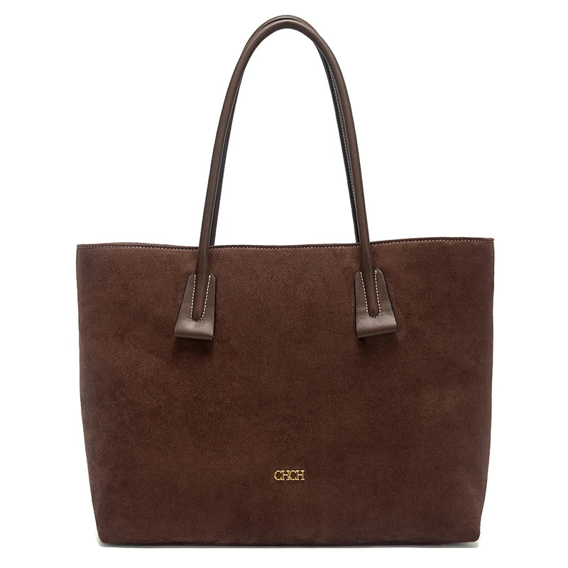 Women's Tote Bag 2026 Spring Brown Anti Velvet Large Capacity Handbag Commuter Women's Bag