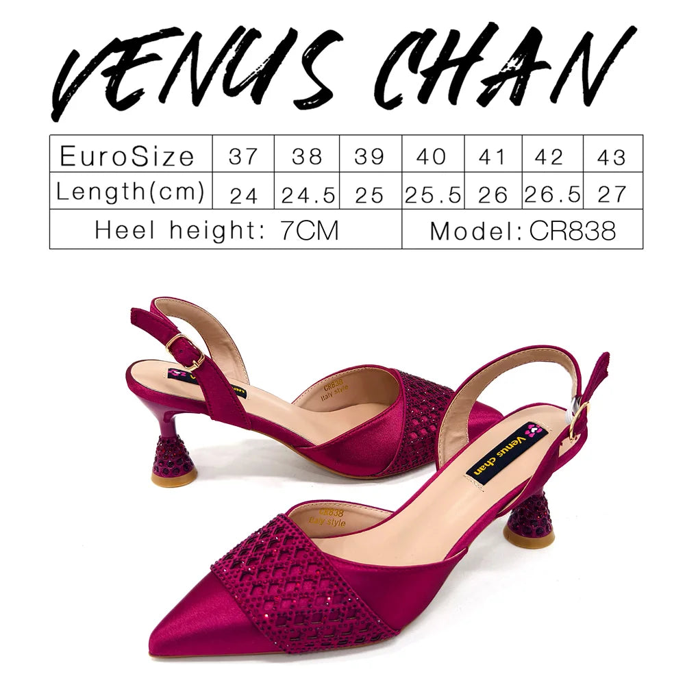 2025 New Summer Collection Stylish Italian Women’s Shoes and Bag Set in Gold Colour - Comfortable Mid Heels With Rhinestones