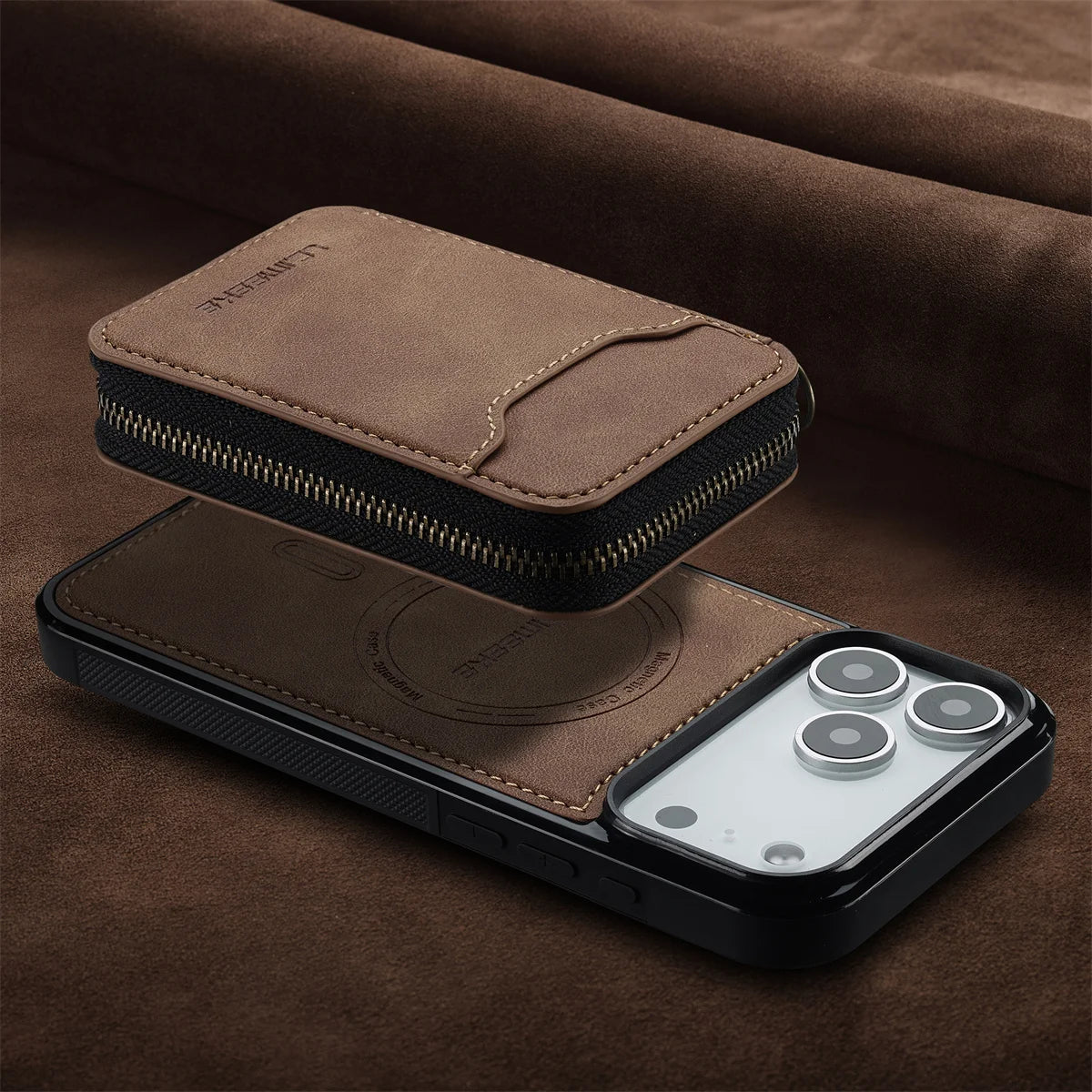 Detachable Magnetic Wallet Leather Phone Case for IPhone 17 Pro Max Air 16 Plus 15 14 13 12 11 Pro 16E Anti-Theft Brush Cover
