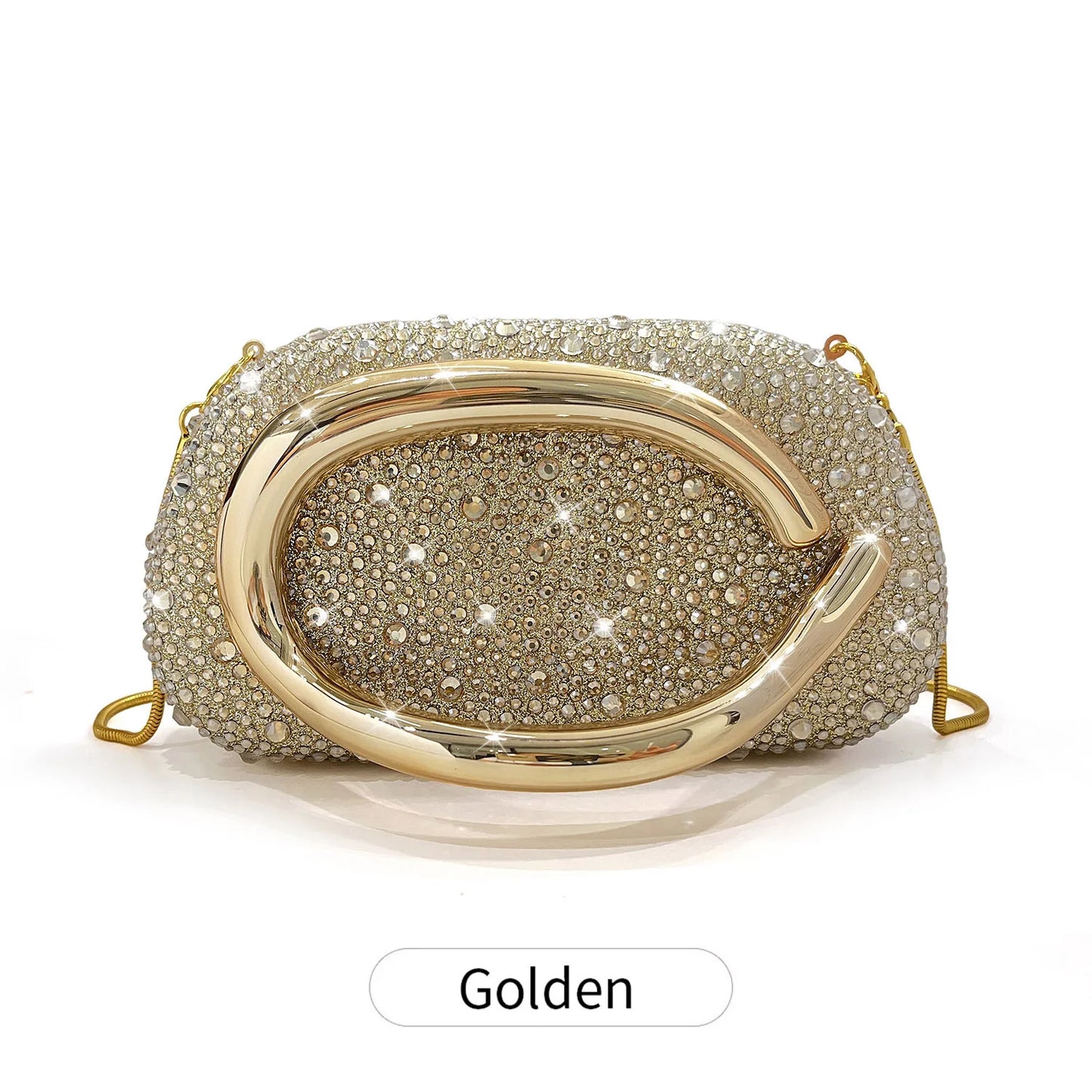 Sparkling Crystal Diamond Women's Evening Clutch Luxury Elegant Round Box Shaped Chain Bag Banquet Party Shoulder Crossbody Bag
