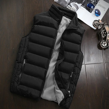 Men's Embroidery Brand High Quality Warm Vest Vest, Autumn and Winter Luxury Fashion Brand, Sleeveless Outdoor Windproof Jacket