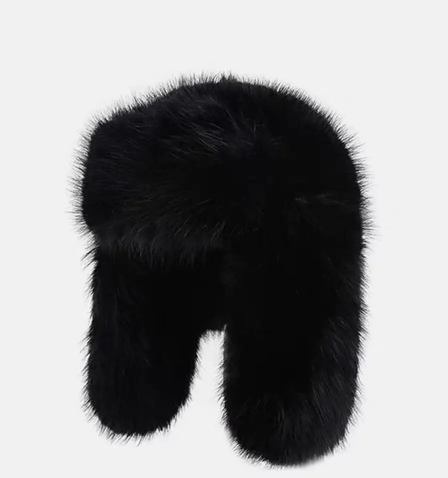 Korean Ins Imitation Mink Plush Hat Winter Women Ear Protection Bomber Hats Fashion Warm Fluffy Faux Fur Ski Beanies Y2k Gift