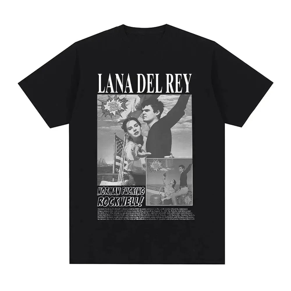 Singer Lana Del Rey Print T Shirt Women Fashion Hip Hop men's tshirts Streetwear Harajuku Short Sleeve T-Shirt Unisex summer tee