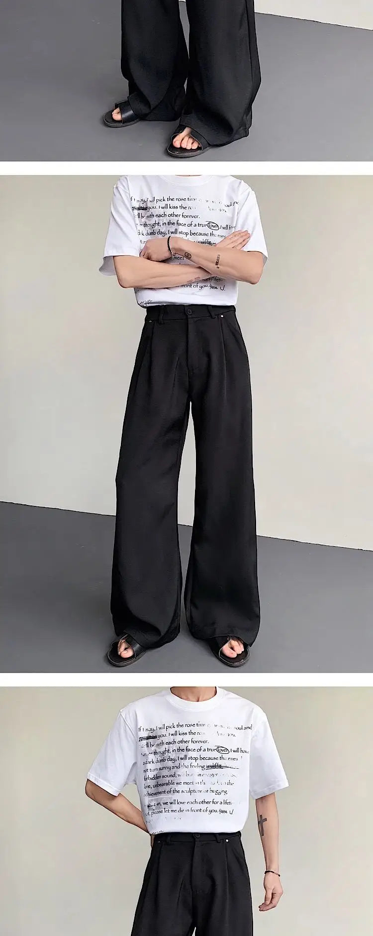 2023 New Black Suit Pants Men Fashion Social Mens Dress Pants Korean Loose Oversized Wide Leg Pants Mens Formal Trousers M-2XL