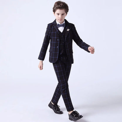 Top Quality Big Boys Suit For Wedding Teenager Kids Formal Tuxedo Dress Children Photograph Blazer Party Performance Costume