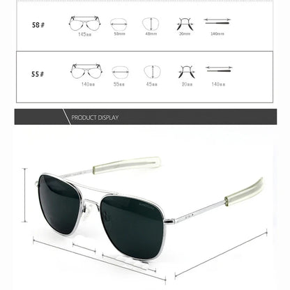 RE Pilot Sunglasses Men Top Quality Brand Designer AGX Tempered Glass Lens AO Sun Glasses Male