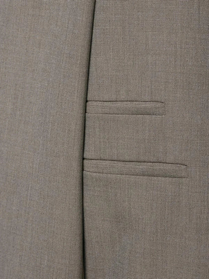Vintage Office Lady Gray Solid Blazer Stand Collar Long Sleeve Loose Blazer Fashion 2026 Spring Summer Casual Blazer