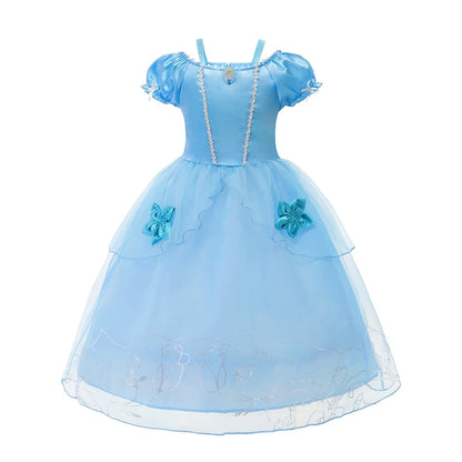 Kids Princess Costume Children Elsa Anna Halloween Dress Girl Cinderella Snow White Dress Rapunzel Mermaid Pageant Disguise