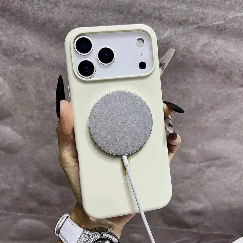 غطاء هاتف سيليكون مغناطيسي فاخر أصلي رسمي متوافق مع MagSafe لهواتف iPhone 17 16 15 14 13 12 11 17 Pro Max لا غنى عنه