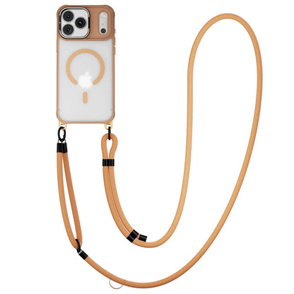 Metal Lens Stand Magnetic Case For iPhone 17 Air 16 Plus 15 14 13 Pro Max With Crossbody Lanyard Strops Heavy Duty Protection