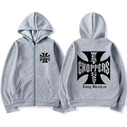 Paul Walker Shirt West Coast Choppers Vintage print Hoodie Men Women fashion Tops Hip Hop Coat Zip Up Jacket Hot sale streetwear