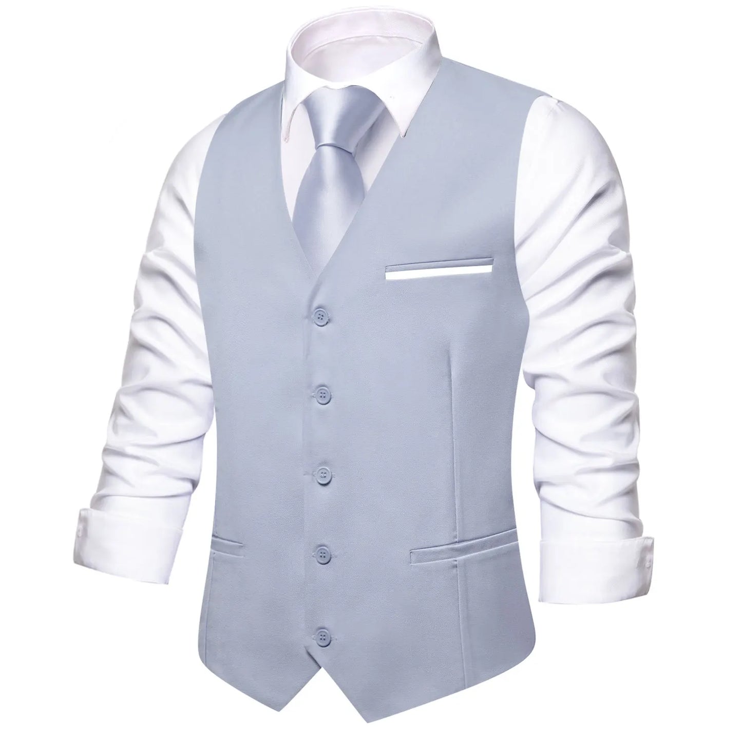 Solid Peach Pink Men Vest Wedding Slim Waistcoat Neck Tie Hanky Cufflinks Set for Male Business Party Designer Gifts