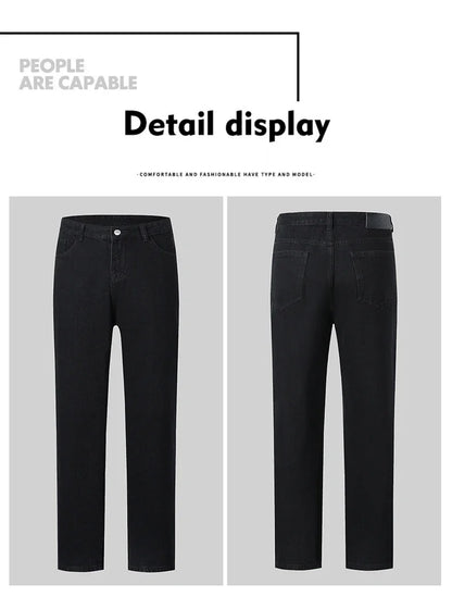 New Autumn Jeans Men Black Casual Baggy Trousers Classic Straight Comfortable Wide Denim Trousers Male Brand Clothing
