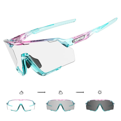 Photochromic Cycling Glasses Silver Lens Sunglasses Multi Color Men Women Bike Outdoor Eyewear Riding Driving Running