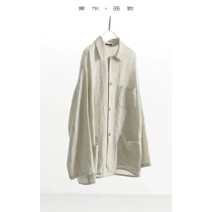 Raindrop Linen~ Long-Sleeved Linen Shirt, Thin Jacket, Loose Top, New Spring Clothing for Women