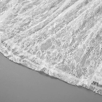Lace Jacquard Transperant Skirt Women Summer New High Waist Sexy Casual Long Skirts 2025 Streetwear Fashion White Maxi Skirt