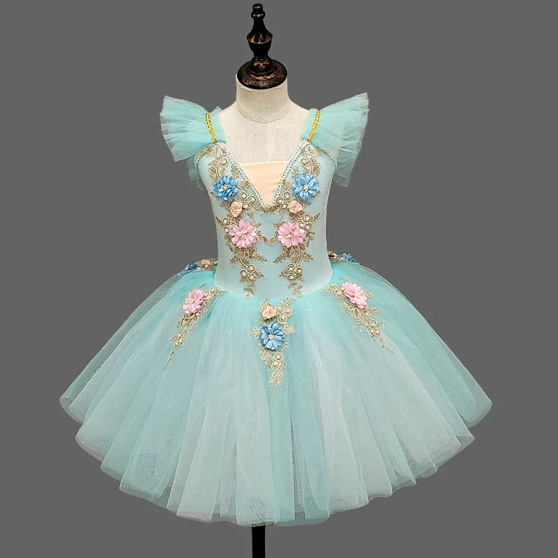 Children's Ballet Skirt Dance Girls Dress Tutu Performance Costume Flower Princess Ballet Girl Clothing Vestidos Kids Ballerine
