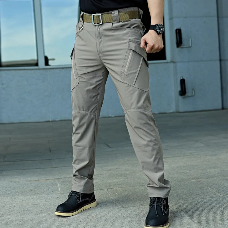 2024 New Summer Tactical Cargo Pants Casual Trousers Men Wear-resisting Multi-Pockets Quick Dry Outdoor Hiking Work Trousers Men