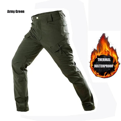 2024 City Cargo Pants Men Winter Tactical Fleece Sharkskin Warm Trousers Outdoor Waterproof Multi-Pocket Climbing Trekking Pants