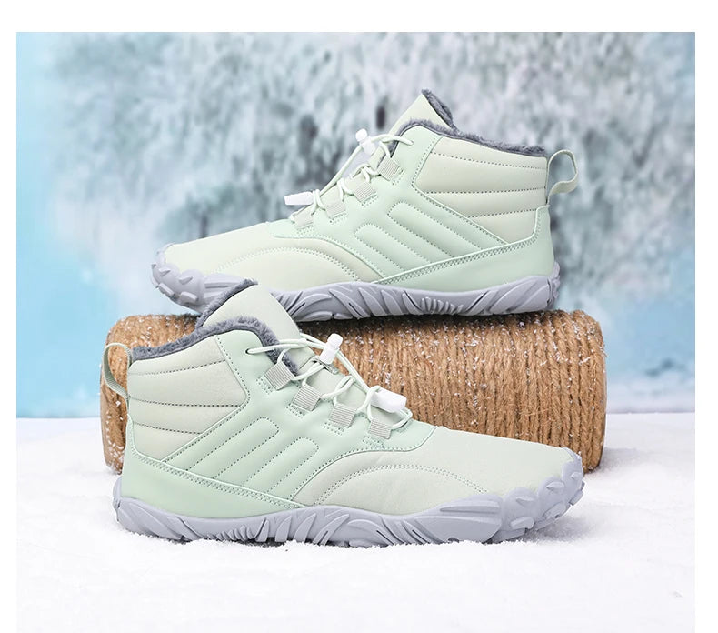Snow Boots Men Winter Shoes Barefoot Ankle Boots 36-46 Couple Snow Shoes Outdoor Hiking Shoes Fur Warm Plush Boots