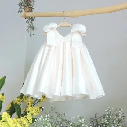 Teen Girl Clothes 2026 White Girls Host Dress Children Gown Costume Kids Summer Performance Outfit Birthday Party Princess Tutu